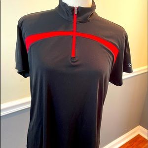 IZOD black and red 1/4 zip breathable shirt size L
